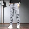 Pantalones de Hombre para Otoño e Invierno, Pantalones Casuales de Moda, Holgados y Versátiles, de Cintura Media, Corte Ajustado, Elásticos, de Pierna Recta, Pantalones Largos Deportivos para Hombre