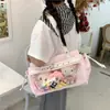 Bolso de mano para niña estilo 2D de estudiante, bolso cruzado transparente, bolso de hombro versátil, bolso con compartimento oculto para conciertos