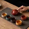 Ciudad Prohibida Wufu Taza Juego de Té de Arena Púrpura Traje Caja de Regalo Movido para Enviar Ancianos, Líderes, Maestros, Cumpleaños del Padre Regalo de Acompañamiento