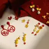 Nuevos Pendientes Rojos de Año Nuevo 2026, Pendientes del Zodiaco del Año del Caballo, Lindos y Festivos, Accesorios para Orejas de Riqueza y Prosperidad
