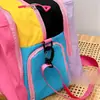 Bolsa de viaje para camping al aire libre, bolso de mano estilo montaña, gran capacidad, diseño color block, adecuada para salidas de primavera, natación y uso en el gimnasio, bolsa de almacenamiento