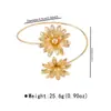 B3253 moda europea y americana transfronteriza pulsera fresca ajustable para mujer diseño simple sentido de la moda anillo de brazo abierto de flores y hojas