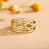 Anillo de moda europeo y americano de 8 caracteres hueco tridimensional diseño contraste de color diseño nicho anillo de alto nivel