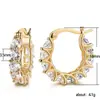 Pendientes de Moda Estilo Ins para Mujer, Pendientes de Encaje con Circonita Completa Estilo Francés, Aros en Forma de U, Populares en el Comercio Electrónico Transfronterizo
