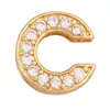 K62 Accesorios populares europeos y americanos letra latón circón chapado en oro de 18 quilates colgante pequeño collar colgante