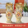 Er Lifan Adornos de Cerámica Dorada Estilo Europeo para Sala de Estar Arreglos Florales Decoración con Flores Secas Gabinete de Vino Artesanías Regalos de Boda