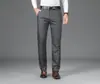 Pantalones de Hombre Primavera y Otoño Algodón Grueso Lana Pantalones Casuales para Hombre de Mediana Edad Rectos Sin Planchar Pantalones de Negocio Pantalones Forrados de Polar para Hombre
