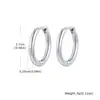 Pendientes grandes lisos geométricos de acero inoxidable estilo europeo y americano chapados en oro de 18 quilates pendientes simples para mujer multiespecificación 2 mm, 4 mm