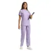 Tops de Uniforme para Enfermeras en Stock, Uniformes para Personal Médico, Ropa de Trabajo para Salón de Belleza, Centro de Maternidad, Doctores, Tops de Uniforme Quirúrgico de Manga Corta