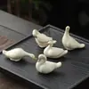 Enfeites para Pet de Chá Cerâmica Criativa Pato Fofo Pequeno Animal Aquário Rochoso Paisagismo Decorações de Chá Acessórios para Cerimônia do Chá