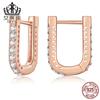 Evelle Clásico Forma de U Simple Hebilla de Oreja Cobre Platino Plateado Zirconia Moda Transfronterizo Pendientes de Venta Caliente Pendientes YIE217