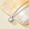 Elegante y Lujoso Collar de Acero de Titanio con Circonita, Impresionante y de Alta Gama Cadena para Clavícula, Joyería que no se Desvanece, Accesorios de Acero Inoxidable, Transfronterizo