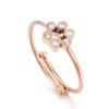 Anillo Japonés y Coreano Lindo de Dibujos Animados Pata de Gato Abierta Huella de Gato Zircón para Mujer Acero Inoxidable Simple Anillo Lindo para Niña