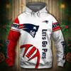 Sudadera con Capucha para Hombre 2025 Nueva Europea y Americana Transfronteriza Equipo de Fútbol NFL Impresión Digital 3D Sudadera con Capucha