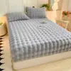 Sábana Bajera Ajustable de Peluche de Conejo Clase A de Una Pieza Colcha Gruesa de Terciopelo de Leche Protector de Colchón Simmons Ropa de Cama