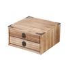 Caja de té Pu'er de madera maciza, bandeja de té retro, estante para té, caja de regalo con forma de pastel de hojas, caja de almacenamiento multicapa tipo cajón, estante de almacenamiento