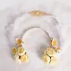 Lolita de Flores Coroa de Cabelo Duplo Halo Virgem Adorno de Cabeça Hanfu Faixa de Cabelo com Pena Adorno de Cabeça Clássico Hanyang Eclético