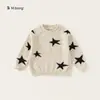 Ropa Infantil You Bao 2026 Niños Grandes Lana Otoño Cuello Redondo Versátil Prendas de Punto para Niñas Estrellas Estilo Japonés Suéter para Niños