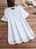 Europeo y Americano Más Vendido Bordado Bohemio Moda Cool Manga Corta Botón Tops de Mujer