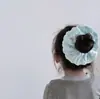 Novo elástico de cabelo de algodão com renda e strass, tipo "intestino de criança", com bola e corda de cabelo