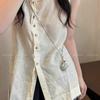Bolsa para Fones de Ouvido com Fita de Coração Trançada Prateada Corrente para Colar Feminina Coreana Longa Personalizada Crossbody Suéter Camiseta Acessórios
