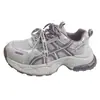 Zapatos de Padre de Suela Gruesa Nuevos de Primavera para Mujer, Malla Transpirable, Aumentan la Altura para Personas Bajas, Ligeros, Casuales, Versátiles, Zapatos Deportivos