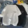 2025 Verão Novo Estilo Coreano Solto Bf Gola Redonda Manga Curta Camiseta Feminina Design Americano Marca Tendência Top Desenho Animado Ins