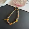 Cadena para Teléfono Mahjong de Aleación de Cristal de Año Nuevo Lanyard Colgante Corto Cadena de Perlas Decoración Llavero Correa de Muñeca