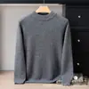 Suéter de Lana Minimalista 100% Cachemir Cuello Alto Básico Manga Larga Otoño Invierno Versátil para Viajar Adelgazante Suéter Capa Base