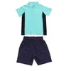 Conjunto de Uniforme Escolar Primário Verão Manga Curta Uniforme de Classe Uniforme de Jardim de Infância Roupas Infantis Personalizadas Conjunto de Duas Peças Camisa Publicitária