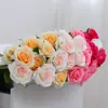 Rosas Artificiales tipo Crema Hidratante Estilo Francés, Flores Falsas Frescas Estilo Coreano para Sala de Estar, Arreglos Florales de Boda y Centros de Mesa al por Mayor