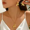 Set de Joyería Popular Transfronterizo de Collar y Aretes para Mujer, Colgante de Alta Gama, Aretes de Alta Gama, Venta al por Mayor de Juegos de Joyería