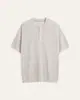 Ropa de punto de manga corta para hombre estilo Henley de lujo ligero 'Old Money', nueva de verano, minimalista, versátil, transpirable, camiseta de punto