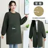 Avental Simples Impermeável com Logo Personalizado para Cozinha Doméstica, Roupa de Trabalho para Salão de Beleza, Avental Feminino de Manga Longa, Atacado em Estoque