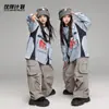 Conjunto de Ropa Moderna para Niños de Street Dance Pantalones Cargo Geniales de Hip-Hop para Niños Conjunto Holgado de Rendimiento para Niños