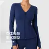 Nuevo Estilo 2026 Top de Yoga para Mujer, Chaqueta Deportiva con Cremallera Ajustada de Cuello en V, Ropa de Fitness de Manga Larga, Equipo Importado Yic