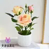 Flores Artificiales, Rosas de Tres Cabezas, Bonsái Pequeño, Decoraciones para el Hogar, Decoraciones de Flores Artificiales, Plantas Artificiales en Maceta, Venta al por Mayor de Fabricantes