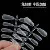 100 Piezas de Uñas Portátiles Pre-cortadas, No Requieren Limado, Uñas de Manicura Transparentes, Piezas de Uñas en Caja de Plástico Simple