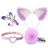 Pinza Divertida para Pelo de Oreja Pinza de Leche Tapón Anal Posterior Utensilios para Hombres y Mujeres Productos Sexuales sm Metal Traje Divertido Cola de Zorro
