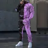 2025 Transfronteiriço Novos Elementos Criativos Halloween Moletom com Capuz Calça Conjunto Impressão Digital 3D Fábrica de Origem