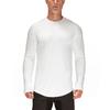 Camiseta de Fitness Lisa en Color Sólido para Comercio Exterior para Hombre, de Malla Transpirable para Deportes, Moda Otoño e Invierno, Ajustada, de Manga Larga