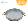 Bandeja Redonda de Hierro Galvanizado Estilo Americano Cuerda de Cáñamo Mano a Mano Metal Hierro Fruta Cerveza Bandeja Bandeja de Hierro Galvanizado