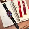 Cielo Estrellado de Año Nuevo Correa de Cuero Little Manafu Adecuada para Apple Watch iWatch Décima Segunda Generación 11/10