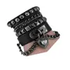 2 Piezas de Pulseras de Cadena Estilo Punk Multicapa Nuevas Temu Xiyin, Pulseras Personalizadas para Hombres, Remaches Hip-Hop