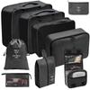 Set de Bolsas de Almacenamiento para Viaje, Set de 11 Piezas para Viajes de Negocios, Bolsas de Almacenamiento con Cordón para Ropa, Bolsas de Almacenamiento Plegables de Malla para Maquillaje y Artículos de Tocador