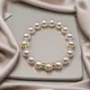 Pulseira de Pérolas de Cristal Dopamina Colorida Mista Transfronteiriça para Mulheres, Nicho de Luxo Leve, Moda Exquisita, Sensação de Alto Padrão, Pulseira de Verão