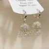Brincos de Sino, Brincos Personalizados Estilo Palácio, Pérolas com Franjas, Brincos Pequenos Estilo Perfumado, Agulhas de Prata Retrô, Brincos Galvanizados de Indústria Pesada