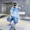 Camiseta de Manga Curta para Meninos de Verão Nova Roupa Infantil Camiseta de Letra para Meninos Jovens Tendência Legal Manga Meia Estação Casual