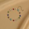 Joia de Mão Étnica Transfronteiriça Europeia e Americana, Pulseira de Miçangas com Strass Coração de Amor, Estilo de Férias, Coração a Coração Personalizado, Luxo Leve