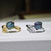 Aretes DIY Colgante Anillo Pulsera Accesorios Dan Tao Aguja de Plata S925 Abulón Bei Bei Set de Cuatro Piezas Azul